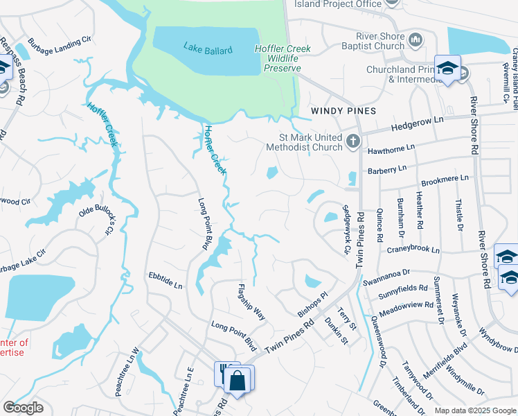 map of restaurants, bars, coffee shops, grocery stores, and more near 26 Blue Heron Point in Portsmouth