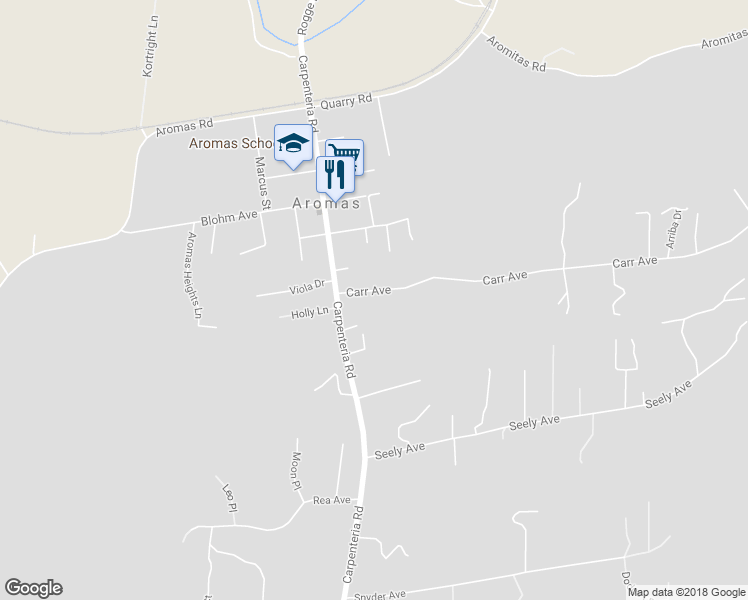 map of restaurants, bars, coffee shops, grocery stores, and more near 91 Carr Avenue in Aromas