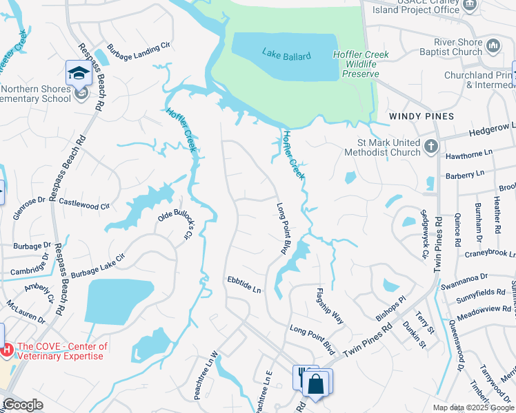 map of restaurants, bars, coffee shops, grocery stores, and more near 4019 Stowaway Lane in Portsmouth