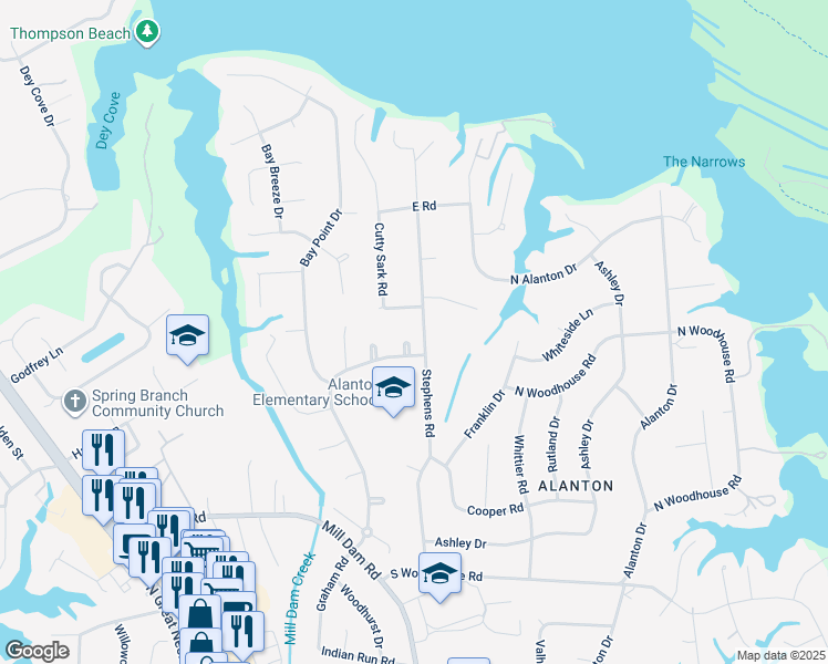 map of restaurants, bars, coffee shops, grocery stores, and more near 1504 Baycliff Circle in Virginia Beach