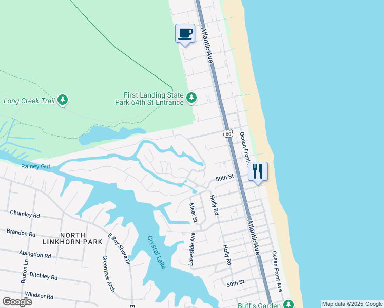 map of restaurants, bars, coffee shops, grocery stores, and more near 324 Susan Constant Drive in Virginia Beach