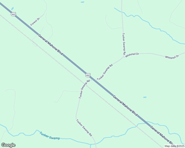 map of restaurants, bars, coffee shops, grocery stores, and more near 37575 General Mahone Boulevard in Ivor