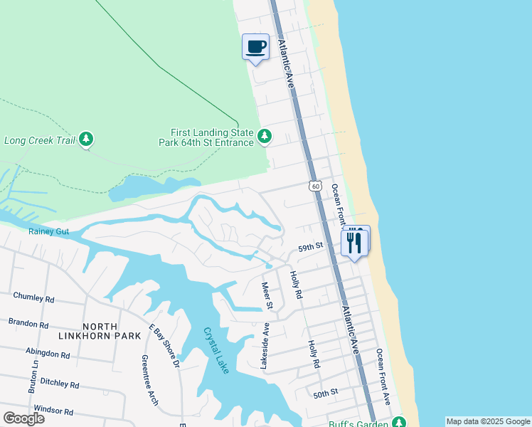 map of restaurants, bars, coffee shops, grocery stores, and more near 324 Susan Constant Drive in Virginia Beach