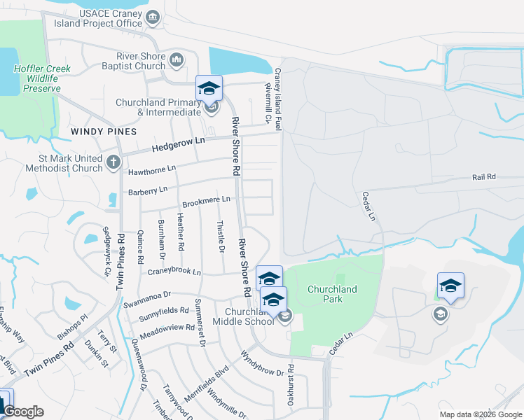 map of restaurants, bars, coffee shops, grocery stores, and more near 5617 Trafalgar Arch in Portsmouth