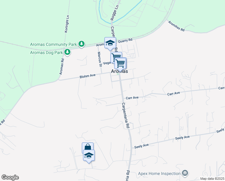 map of restaurants, bars, coffee shops, grocery stores, and more near 355 Bardue Street in Aromas