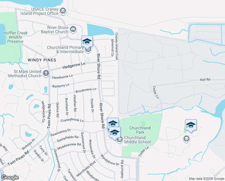 map of restaurants, bars, coffee shops, grocery stores, and more near 5617 Trafalgar Arch in Portsmouth