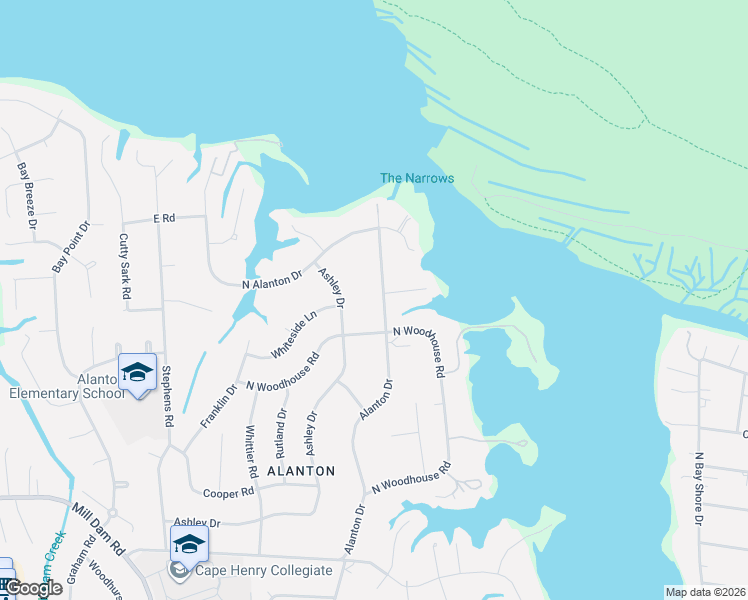 map of restaurants, bars, coffee shops, grocery stores, and more near 1509 Alanton Drive in Virginia Beach