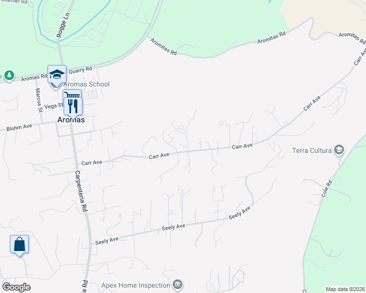 map of restaurants, bars, coffee shops, grocery stores, and more near 490 Carr Avenue in Aromas