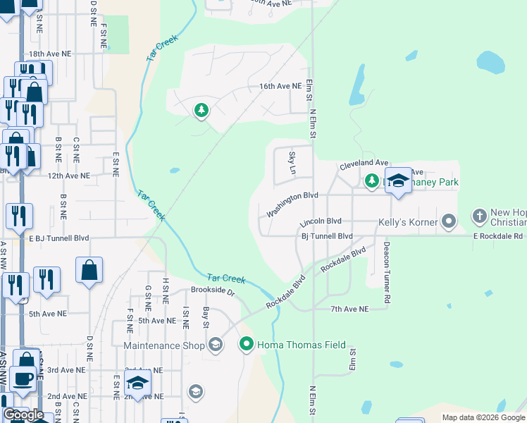 map of restaurants, bars, coffee shops, grocery stores, and more near 1405 Washington Drive in Miami