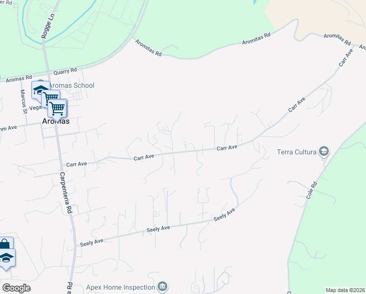 map of restaurants, bars, coffee shops, grocery stores, and more near 610 Carr Avenue in Aromas