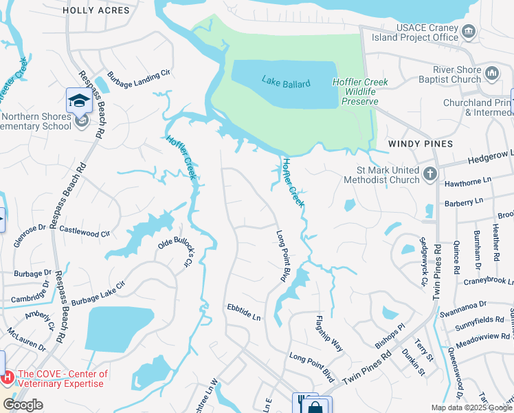map of restaurants, bars, coffee shops, grocery stores, and more near 4 Vessel Court in Portsmouth