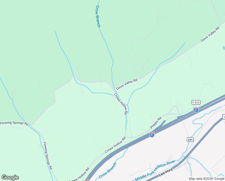 map of restaurants, bars, coffee shops, grocery stores, and more near 585-599 Crowe Hollow Road in Atkins