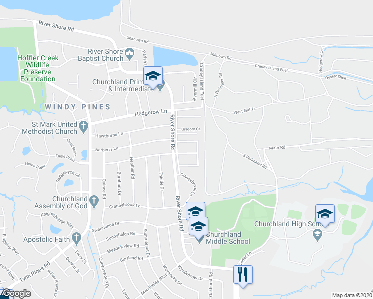 map of restaurants, bars, coffee shops, grocery stores, and more near 5634 Trafalgar Arch in Portsmouth