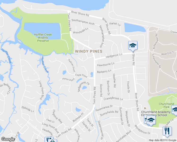 map of restaurants, bars, coffee shops, grocery stores, and more near 4409 Quail Point in Portsmouth