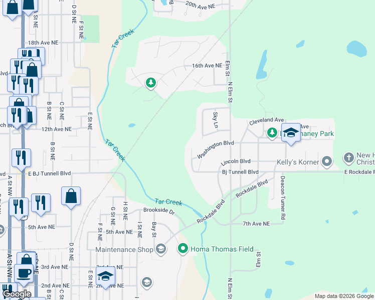 map of restaurants, bars, coffee shops, grocery stores, and more near 1405 Washington Drive in Miami
