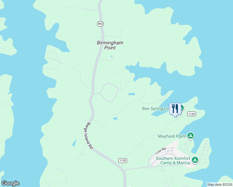 map of restaurants, bars, coffee shops, grocery stores, and more near Kirkwood Road in Marshall County