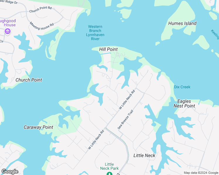 map of restaurants, bars, coffee shops, grocery stores, and more near Little Neck Point & Oyster Point Quay in Virginia Beach