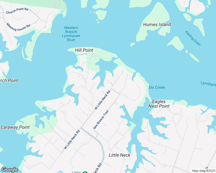 map of restaurants, bars, coffee shops, grocery stores, and more near 1624 West Little Neck Road in Virginia Beach