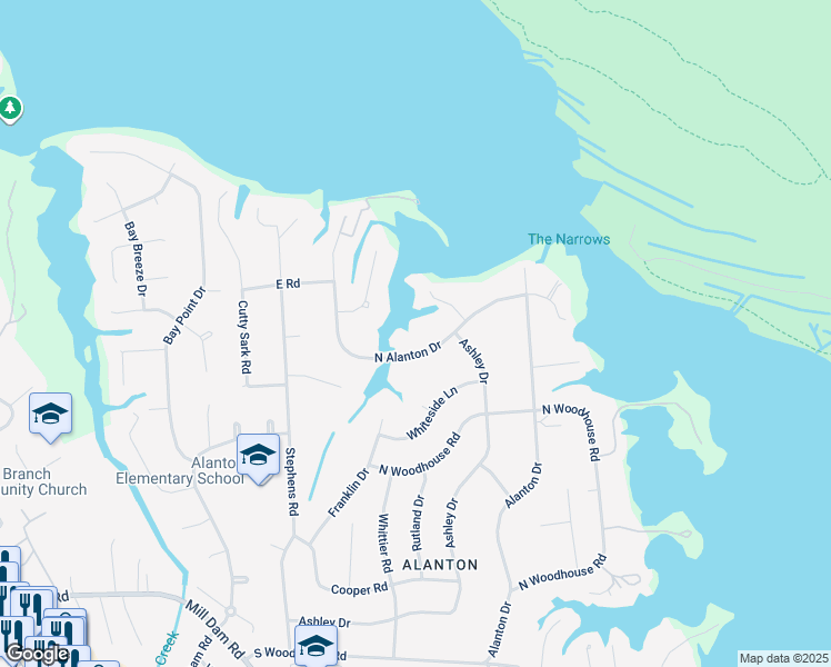 map of restaurants, bars, coffee shops, grocery stores, and more near 1736 North Alanton Drive in Virginia Beach