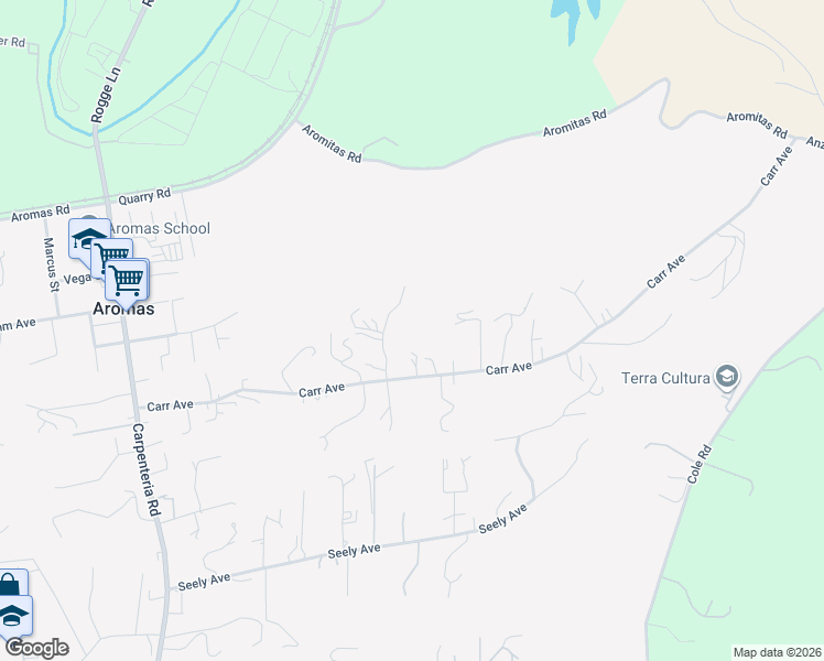 map of restaurants, bars, coffee shops, grocery stores, and more near 610 Carr Avenue in Aromas