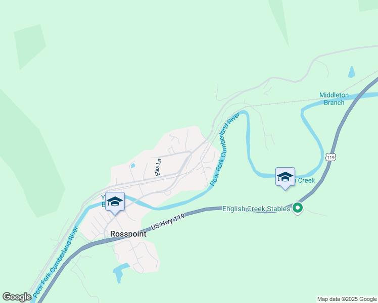 map of restaurants, bars, coffee shops, grocery stores, and more near 35 School House Road in Baxter