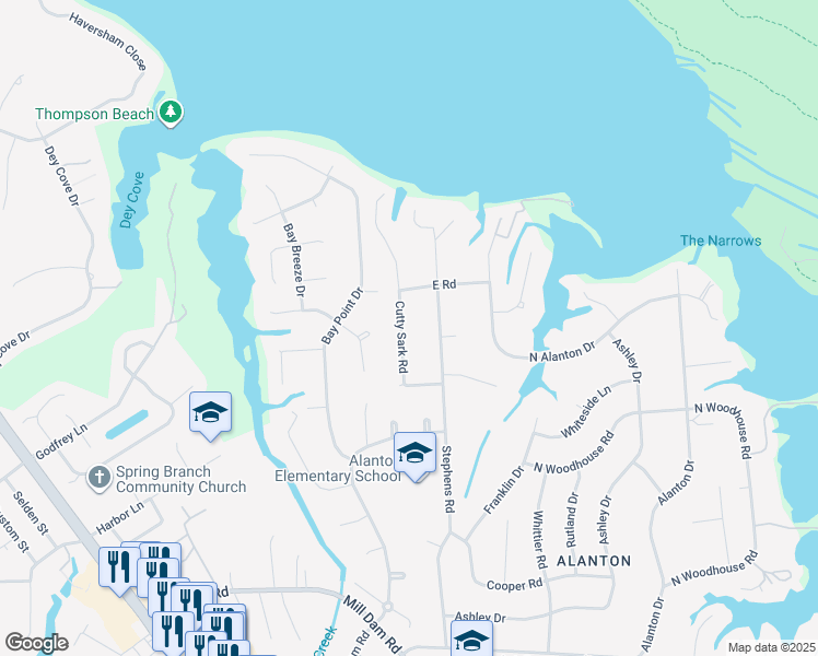 map of restaurants, bars, coffee shops, grocery stores, and more near 1620 Cutty Sark Road in Virginia Beach