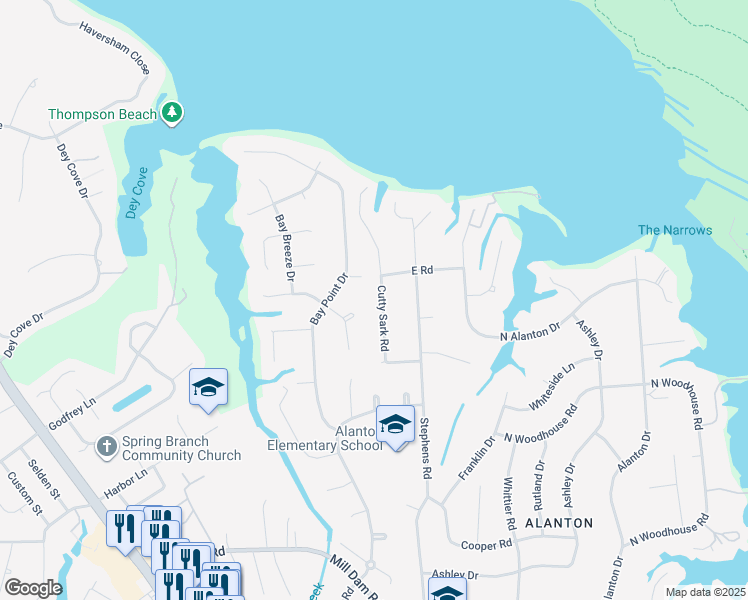 map of restaurants, bars, coffee shops, grocery stores, and more near 1620 Cutty Sark Road in Virginia Beach