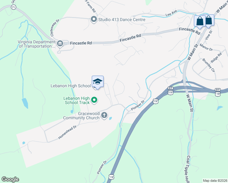 map of restaurants, bars, coffee shops, grocery stores, and more near 118 Riley Street in Lebanon
