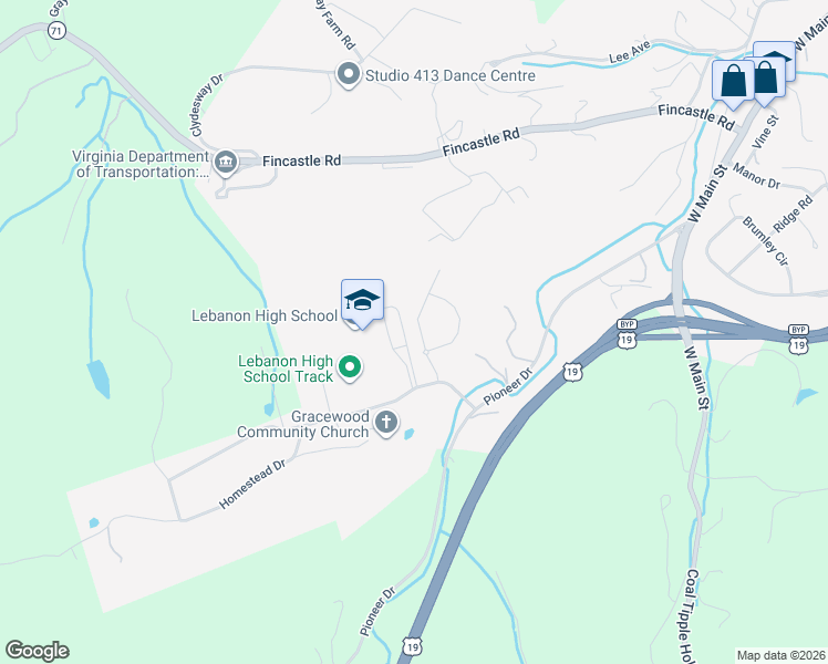 map of restaurants, bars, coffee shops, grocery stores, and more near 118 Riley Street in Lebanon