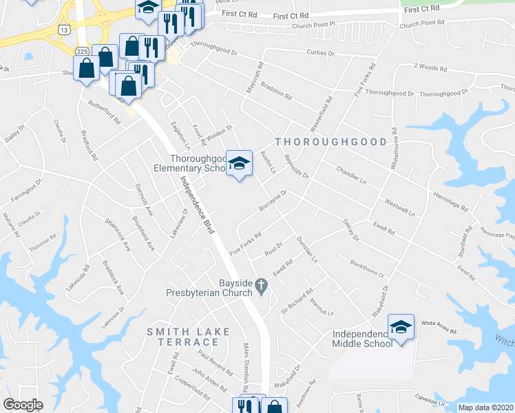 map of restaurants, bars, coffee shops, grocery stores, and more near 4532 Biscayne Drive in Virginia Beach