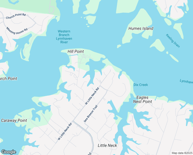map of restaurants, bars, coffee shops, grocery stores, and more near 1624 West Little Neck Road in Virginia Beach