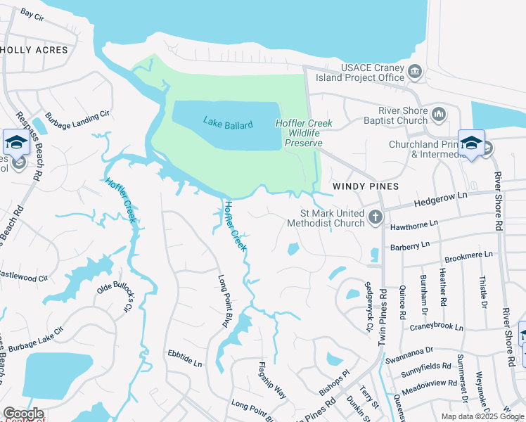 map of restaurants, bars, coffee shops, grocery stores, and more near 5986 Eagle Point in Portsmouth