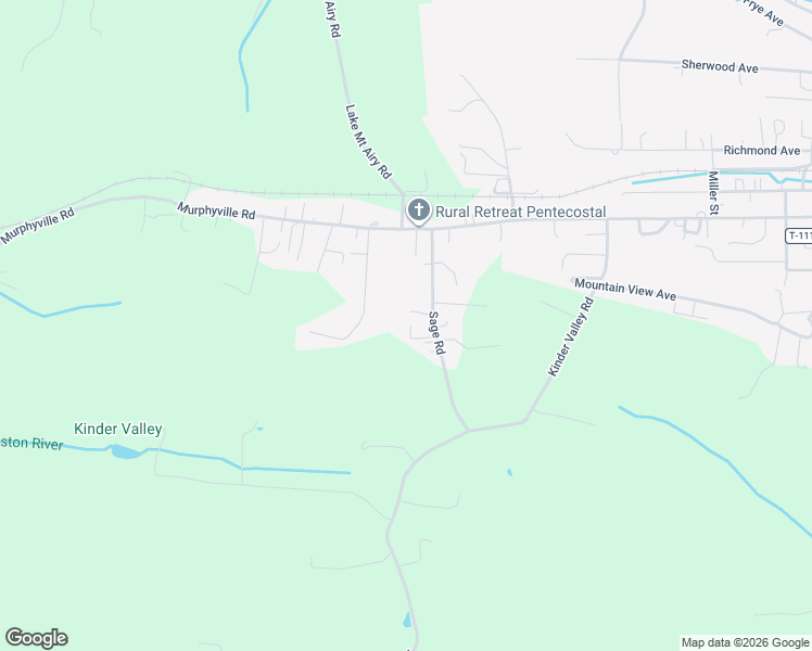 map of restaurants, bars, coffee shops, grocery stores, and more near Sage Road in Rural Retreat