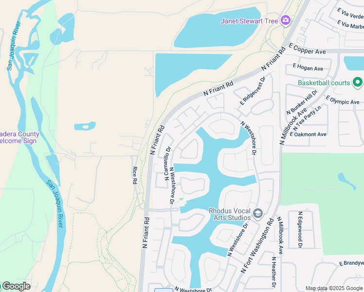 map of restaurants, bars, coffee shops, grocery stores, and more near 501 East Chesapeake Circle in Fresno