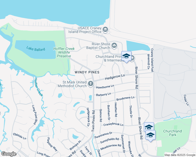 map of restaurants, bars, coffee shops, grocery stores, and more near 5872 Trotman Circle in Portsmouth