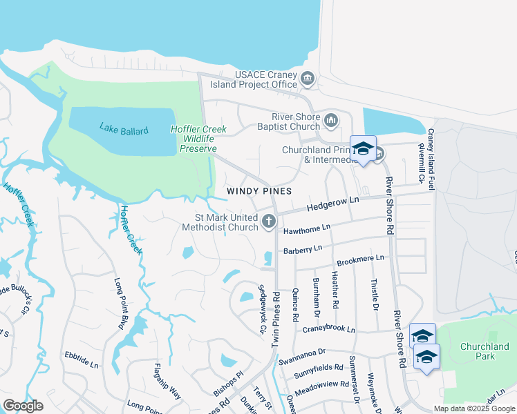map of restaurants, bars, coffee shops, grocery stores, and more near 3809 Sunset Point in Portsmouth