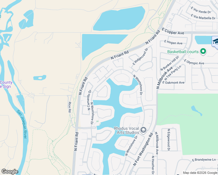 map of restaurants, bars, coffee shops, grocery stores, and more near 529 East Chesapeake Circle in Fresno