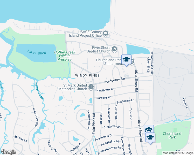map of restaurants, bars, coffee shops, grocery stores, and more near 5864 Trotman Circle in Portsmouth