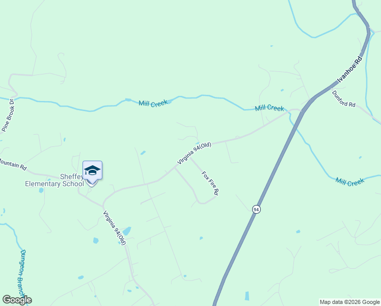 map of restaurants, bars, coffee shops, grocery stores, and more near VIrginia 94(Old) in Max Meadows