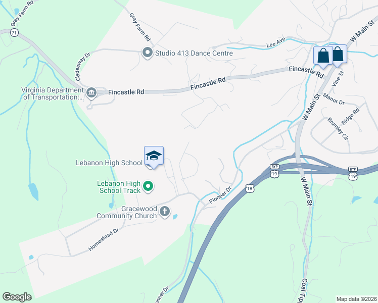 map of restaurants, bars, coffee shops, grocery stores, and more near 282 Jaylen Drive in Lebanon