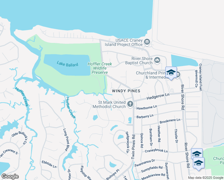 map of restaurants, bars, coffee shops, grocery stores, and more near 3855 Sunset Point in Portsmouth
