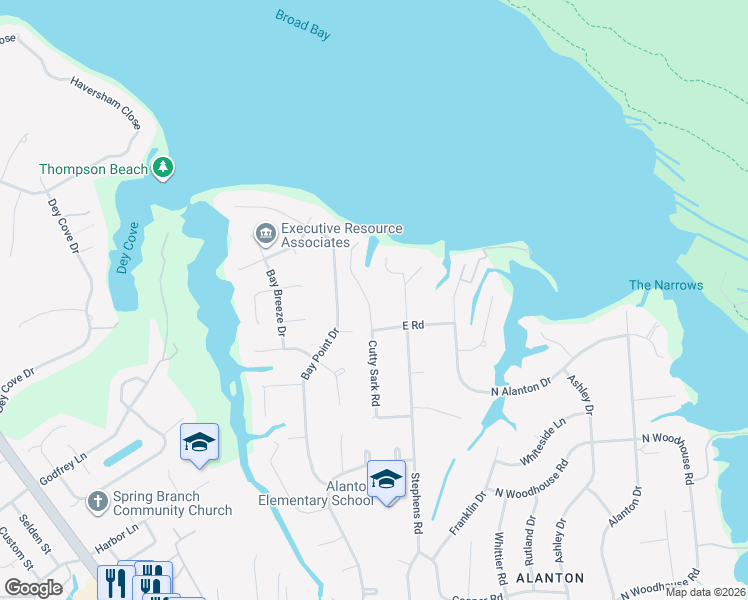 map of restaurants, bars, coffee shops, grocery stores, and more near 1632 Cutty Sark Road in Virginia Beach