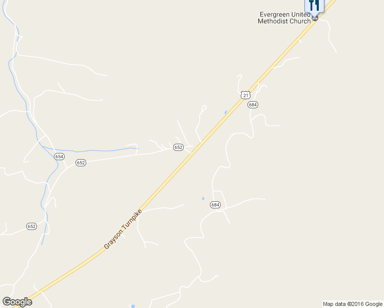 map of restaurants, bars, coffee shops, grocery stores, and more near Grayson Turnpike in Wytheville