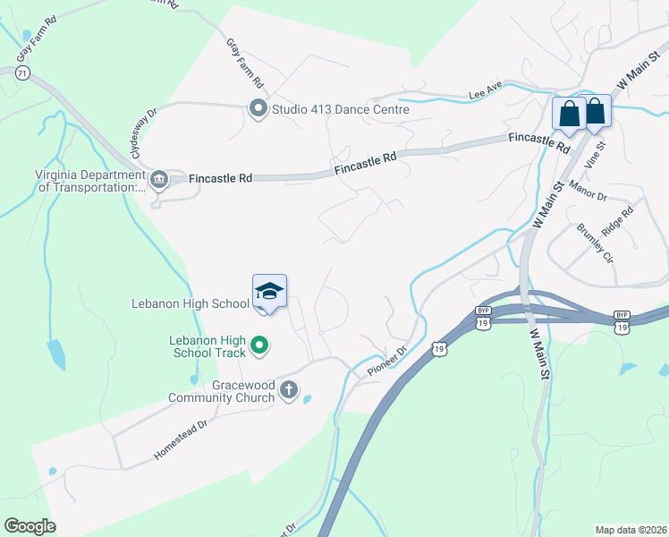 map of restaurants, bars, coffee shops, grocery stores, and more near 282 Jaylen Drive in Lebanon