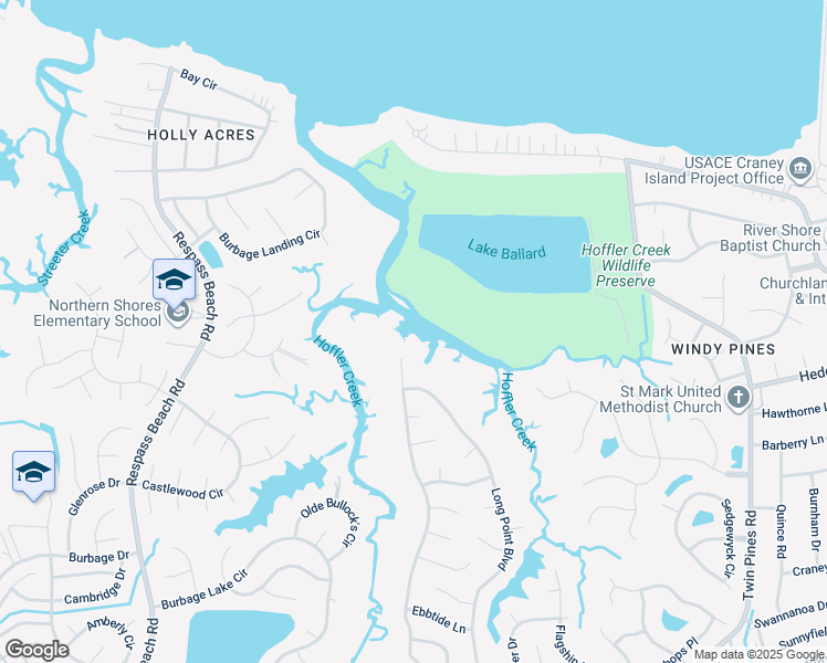 map of restaurants, bars, coffee shops, grocery stores, and more near 4033 Long Point Boulevard in Portsmouth