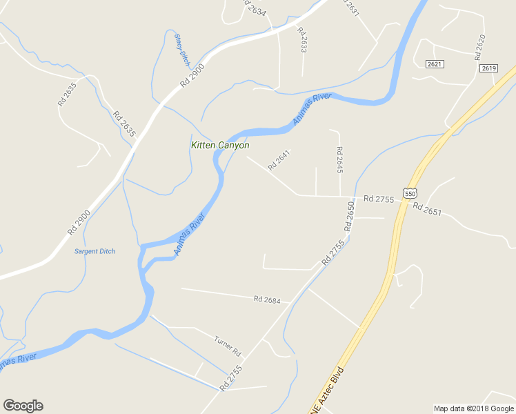 map of restaurants, bars, coffee shops, grocery stores, and more near 145 Road 2755 in Aztec