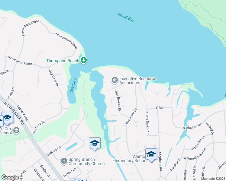 map of restaurants, bars, coffee shops, grocery stores, and more near 1604 Bay Breeze Drive in Virginia Beach