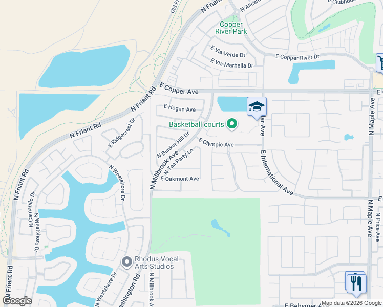 map of restaurants, bars, coffee shops, grocery stores, and more near 1119 East Sawgrass Avenue in Fresno