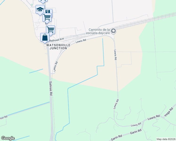 map of restaurants, bars, coffee shops, grocery stores, and more near 2 Lewis Road in Monterey County