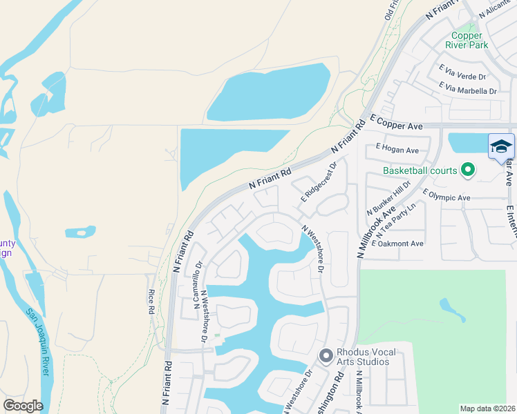 map of restaurants, bars, coffee shops, grocery stores, and more near 10781 North Windham Bay Circle in Fresno